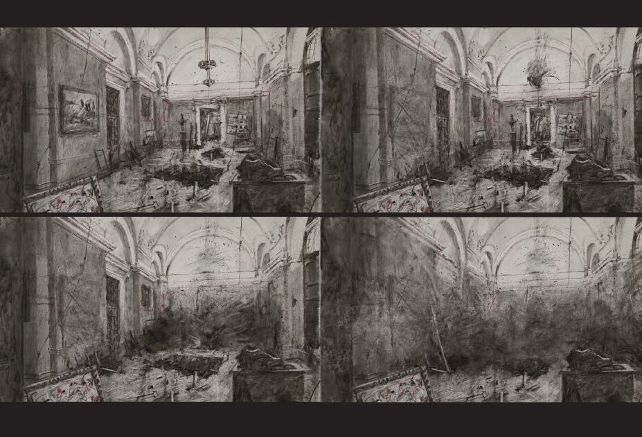 Etches in Kentridge's 'Self-Portrait as a Coffee-Pot'.